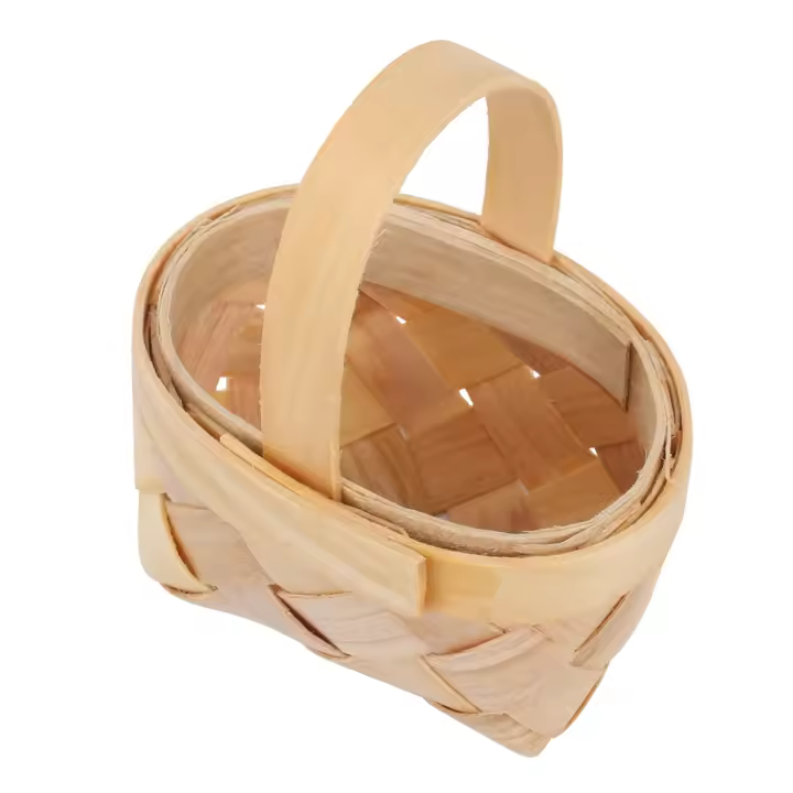 Mini cesta tejida con asa, 4 piezas, para regalo de boda, niña, flor, dulces, Chocolate - 1