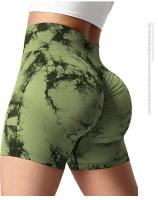 Nuevos pantalones cortos de yoga teñidos anudados, monos de mujer, monos deportivos de punto sin costuras para correr al aire libre, pantalones elásticos de cintura alta con - details 1