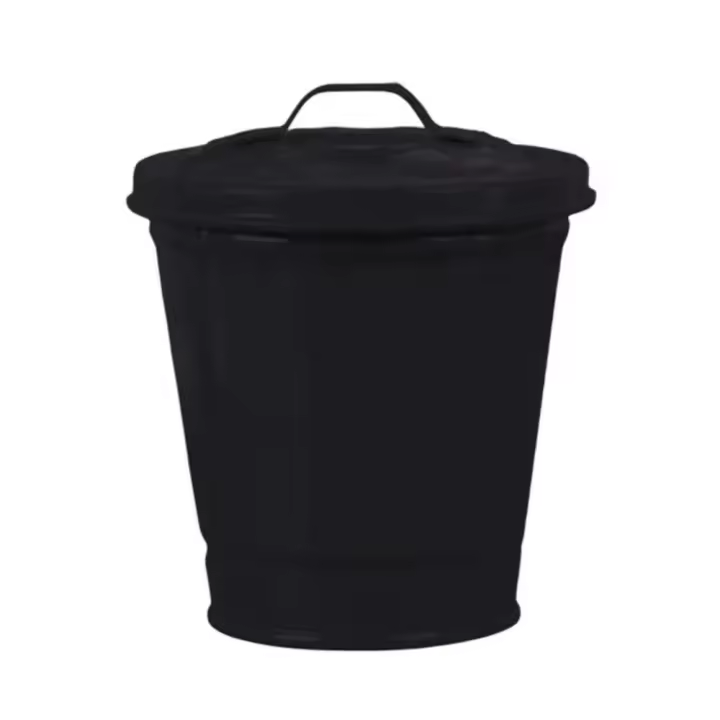 Pequeño Cubo de basura portátil de Hierro galvanizado, duradero, Hogar - 1
