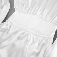 Vestido blanco nuevo de invierno versátil con mangas farol de satén Design Sense - details 20