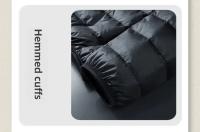 Chaqueta holgada de plumas de ganso blanco, chaqueta ligera con capucha, cuello alto para hombre, corte ajustado con capucha juvenil - details 28
