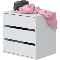 Tres cajones, Acabado en Blanco Mate, Dimensiones: 60 cm (Ancho) x 57 cm (Alto) x 44 cm (Fondo) - details 3