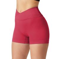 Pantalones cortos deportivos de cintura alta sin costuras para mujer de ropa deportiva - details 3