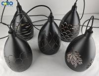 Lámpara colgante de estilo nórdico con bombilla para Bar, restaurante, cafetería, pantalla de hierro negra, E27 - details 7