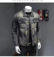 Chaqueta vaquera para hombre, chaqueta retro ajustada, chaqueta fresca y cálida a prueba de viento, ropa deportiva informal para exteriores, ropa para la temporada de primavera y otoño e invierno - details 5