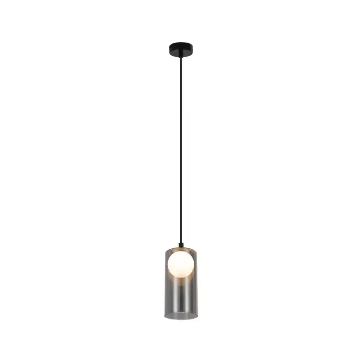 CBJKTX 1ª Lámpara Colgante Vintage para Mesa de Comedor, Gris Ahumado, G9, Ovalada, Altura Ajustable, para Salón - 1