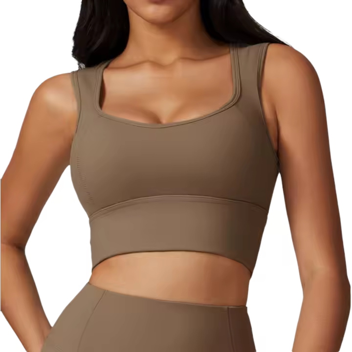 Ropa interior deportiva con espalda cepillada para mujer, sujetador de Yoga antigolpes, camisetas sin mangas transpirables de secado rápido para correr, entrenamiento, ocio y Fitness - 1