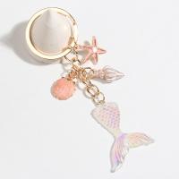 Llavero con forma de estrella de mar, concha, corazón, concha, bola de cristal, llavero con cola de sirena, estilo playero, cola de sirena - details 7