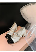 Nuevo francés Xiaoxiangfeng tacón grueso Mary Jane temperamento versátil color coincidencia de zapatos individuales de tacón alto - details 16