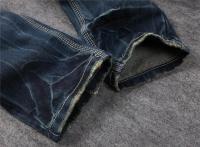 Nuevos pantalones vaqueros rasgados para hombre, pantalones vaqueros informales a la moda, pantalones pitillo rectos de alta calidad, Color azul oscuro Vintage, Dropship para hombre - details 6