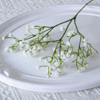 90 cabezas 52cm flores artificiales blancas boda DIY ramo decoración arreglo plástico bebés aliento flor falsa decoración del hogar - details 14