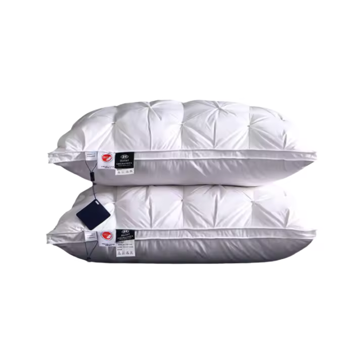 Almohada De Pluma De Ganso 95% Para Hotel 5 Estrellas Y Hogar Cubierta De Algodón Puro 3D Pan De Dormir Para Adultos 48*74cm - 1
