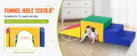 SucceBuy Escalador de túnel individual, juego de 3 piezas para niños pequeños, bloques de escalada de espuma con escaleras y rampa, juego de interior para niños pequeños y preescolares, fácil de limpiar, surtido - details 1