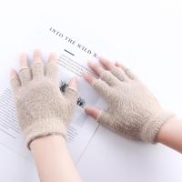 Guantes cálidos y suaves para hombre y mujer, manoplas coreanas de piel sintética, accesorios de mano cálidos, guantes de felpa, guantes de medio dedo - details 7