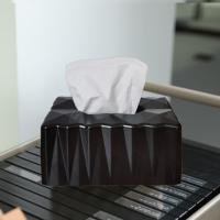 Caja de pañuelos minimalista duradera, caja de pañuelos de plástico impermeable, contenedor de pañuelos blanco y negro a prueba de polvo para dormitorio - details 1