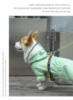 HOOPET-chubasquero para perro, abrigo impermeable de cuatro patas para las cuatro estaciones, Corgi, Teddy, perros pequeños y medianos, chubasquero para mascotas con almohadilla de remolque - details 8