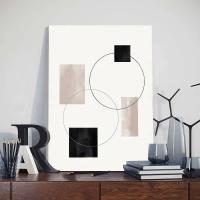 DHROOM Pósters Geométricos Nórdicos Abstractos Arte de Pared de Línea Boho Blanco-Negro en Lienzo Moderno para Decoración de Sala de Estar - details 8