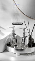 (Juego de 3) Dispensador de champú y gel de baño desinfectante para manos, 500 ml, botella de enchapado, apto para baño - details 0