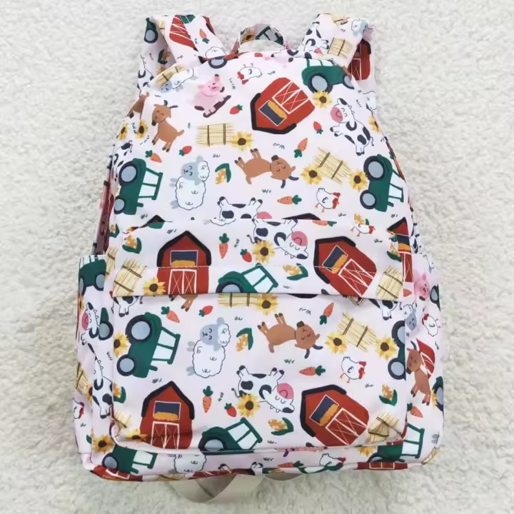 Mochila de Niños con Cierre de Cremallera Diseño Wers Rosado Azul Nueva Bolsa de Espalda de Boutique para Niños - 1