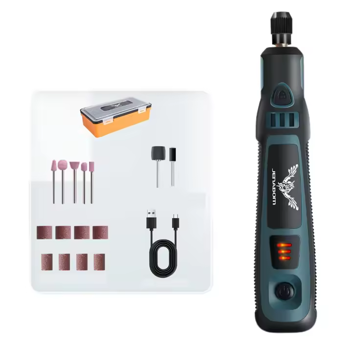 Conjunto de Molinillo Eléctrico Recargable por USB de 15 piezas/50 piezas para Tallar Jade, Molino Eléctrico Doméstico Mini Tipo Bolígrafo Máquina de Molienda Giratoria Herramienta para Esquinas de Muebles - 1