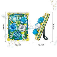 Bloques de construcción de flores eternas en 3D para niños, Kit de construcción de marco de fotos artístico de plantas, Ideas de rosas azules, juguete de adorno de casa, regalo - details 1