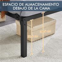 Bastidor de Cama Metálico Listones de Acero Espacio de Almacenamiento Bajo la Cama Fácil Montaje Cama Individual 90 x 190 x 36.5 cm Negro - details 32