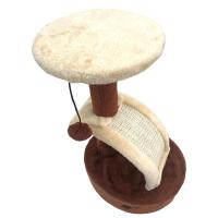 Árboles de Actividad para Gatos COTTECOTA Poste Interactivo Moderno en Marrón y Beige con Bola de Juego 35x31x50.5cm - details 3