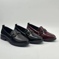 Zapatos planos de cuero negro de alta calidad para mujer, cómodos zapatos náuticos antideslizantes con punta de mula, plantillas de goma informales para varias niñas - details 4