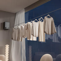 Tendedero retráctil para interiores y exteriores, líneas de secado invisibles para balcón, colgador de ropa que ahorra espacio, 4,2 m - details 8