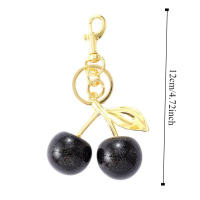 Decoración de bolso, llavero de cereza roja deliciosa, corazón de niña, colgante de cereza antipérdida, colgante para bolso Y2K Ins - details 0