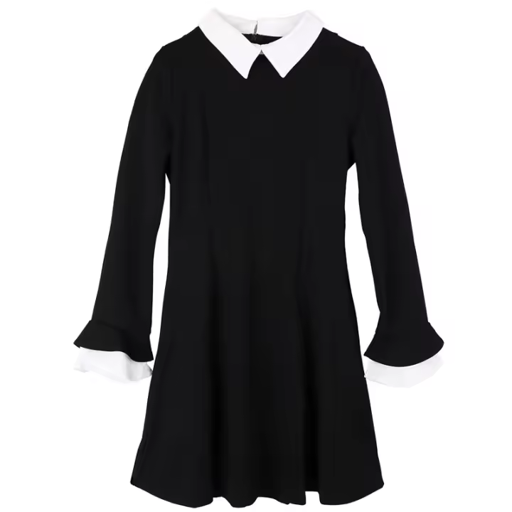 Mini vestido de cintura alta con cuello vuelto para mujer - 1