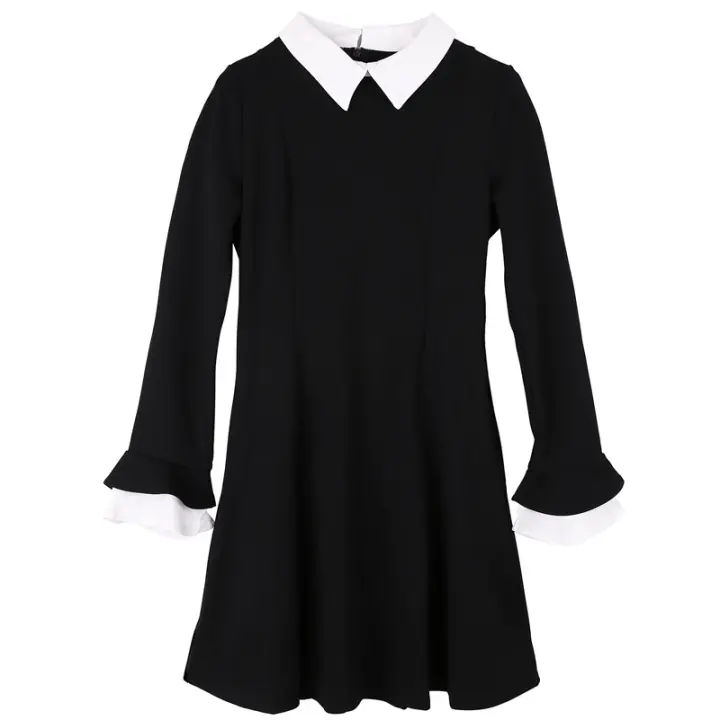 Mini vestido de cintura alta con cuello vuelto para mujer - 1