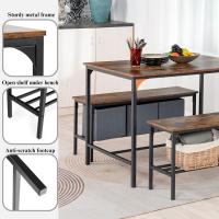 Mesa de Comedor de Estilo Industrial Marco de Acero y Madera 2 L100 cm Ideal para 4 Personas - details 2