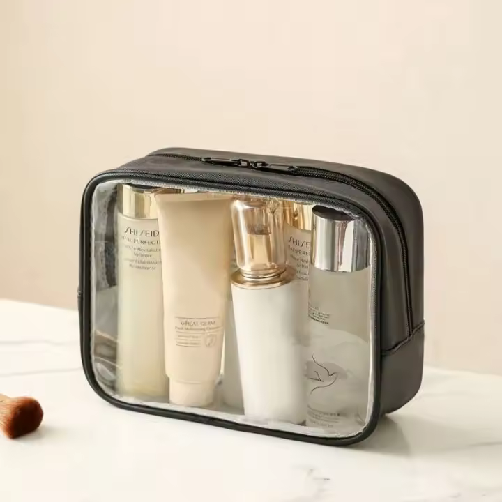 Nuevo PVC transparente femenino portátil grande lavado baño Fiess natación viaje estuche para cosméticos - 1