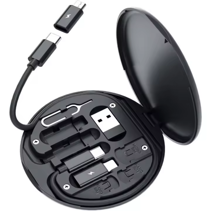 Funda de Cable de Carga Multi-Haz Convertidor USB C a iOS Device Adaptador de Tipo C/Micro/USB A con Tarjeta de Tarjeta para Viajes - 1