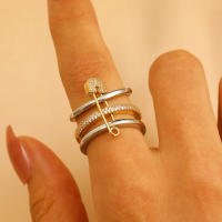Anillo tricolor desmontable de moda para dama, regalo para dama, regalo de cumpleaños, regalo de Navidad - details 5