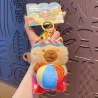 Llavero de capibara de peluche suave de dibujos animados, estilo isla, colgante para bolso, muñecos de capibara, adornos colgantes, lindo llavero para coche, regalos - details 11