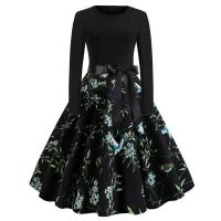 Vestido de fiesta elegante con estampado de notas musicales, vestidos Midi informales Retro Vintage para primavera y otoño - details 26