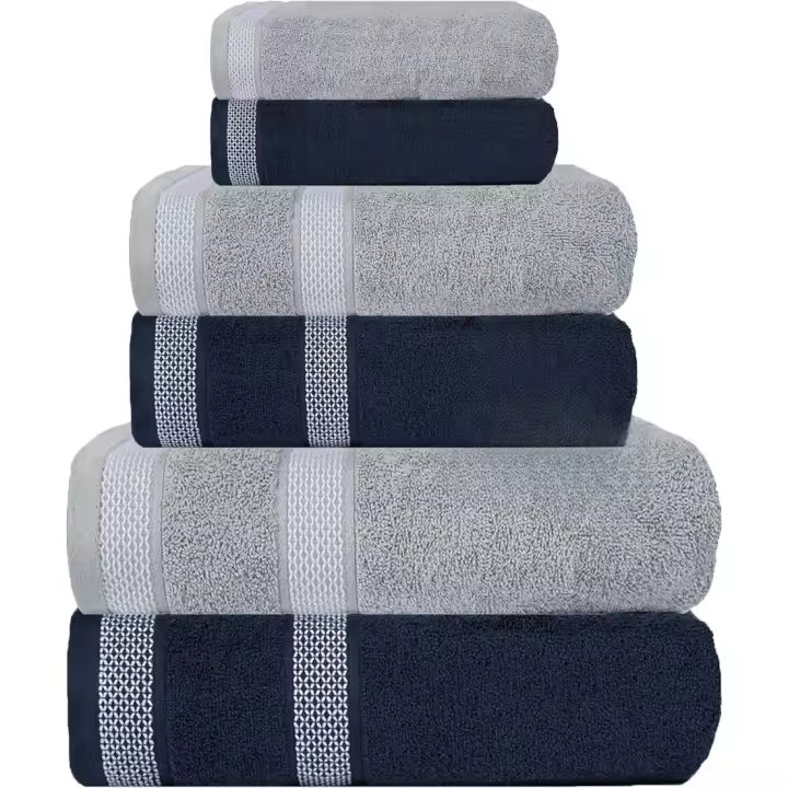 Juego de Toallas de 6 Piezas Toallas de Baño de Algodón Egipcio Suave 138 x 69 x 0,5 cm - 1