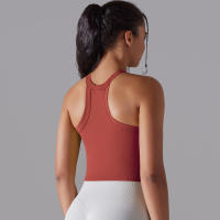 Nessaj-Chaleco deportivo para mujer, sujetador con almohadillas para el pecho, sin costuras, doble capa, a prueba de golpes, top corto, gimnasio, entrenamiento, correr - details 3