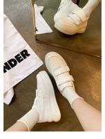 Zapatos blancos de velcro de suela gruesa, nuevos zapatos de tablero deportivos casuales plateados - details 10