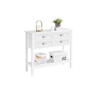 Muebles Entrada Recibidor Consola Recibidor Estrecha Mesa Recibidor Auxiliar de Forma X para Salón, Pasillo Blanca 101,5x30x81cm - details 9