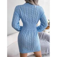 Vestidos de punto para mujer, cuello en V, color sólido, mini bodycon extremo, sexy, atrevido, vestido de punto. - details 7