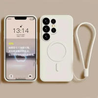 Funda de Silicona Líquida Magsafe Carga Inalámbrica Magnética para Samsung Galaxy S25 S24 S23 S22 Ultra Plus Fe A55 A15 A35 4g 5g Accesorios de Electrónica - details 7