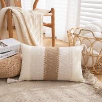 Funda de almohada bohemia de lino y algodón para decoración del hogar, funda de almohada nórdica de 45CM, funda de cojín con borlas estilo INS para sala de estar/oficina - details 11