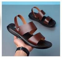 Sandalias cómodas de verano con plataforma para pie plano, sandalias de cuero con suela gruesa antideslizantes para hombre, zapatillas de fondo suave para playa al aire libre - details 6