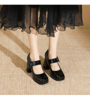 Zapatos Mary Jane de tacón alto con punta cuadrada, hebilla y tacón grueso. - details 7