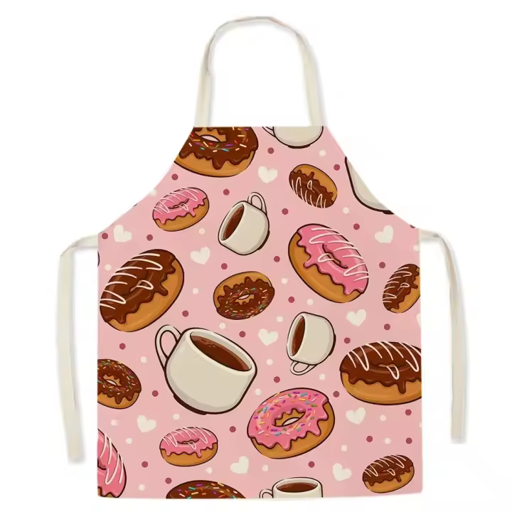 Delantal con patrón de pizza para hombres y niños, babero sin mangas, delantal de cocina, hamburguesa gourmet, patatas fritas, lindo - 1