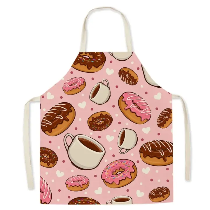 Delantal con patrón de pizza para hombres y niños, babero sin mangas, delantal de cocina, hamburguesa gourmet, patatas fritas, lindo - 1