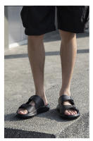 Zapatillas de los hombres de la marca de moda sandalias ligeras nuevo fuera zapatillas frescas verano Internet celebridad playa de una palabra - details 11